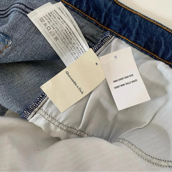 Abercrombie & Fitch The Mom Short High Rise Curve Love 35/20 Jean Short‎ New - Picture 4 of 8